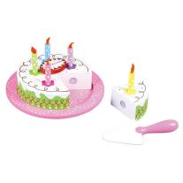 Lelin toys Комплект за игра, Дървена сметанова торта за Рожден ден