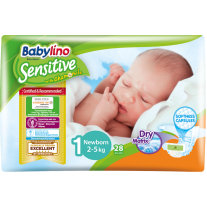 Babylino Sensitive Еднократни пелени Newborn 2-5кг 28бр.