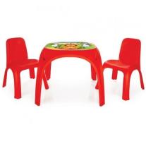 PILSAN Маса KING с два стола червена