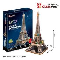 Cubic Fun - Пъзел 3D Айфеловата Кула 84ч. LED Светлини Франция L091h