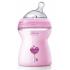 Пластмасово шише за хранене Chicco Natural Feeling 250 мл. със силиконов биберон 2 капки 2 м+ розово