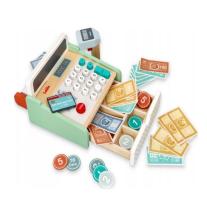 Детски дървен касов апарат, с баркод четец Lelin Toys