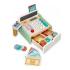 Детски дървен касов апарат, с баркод четец Lelin Toys