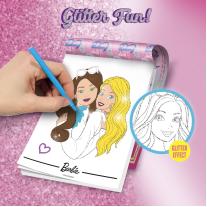 Творчески комплект, Lisciani, Barbie, Книжка за оцветяване с блясък
