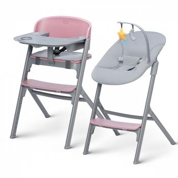 Стол за хранене KinderKraft LIVY+ шезлонг CALMEE розово