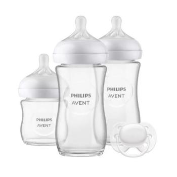 Комплект за бебе Philips AVENT с 3 стъклени шишета за хранене Natural Response