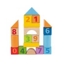 Комплект дървени кубчета с цифри 20 броя Hape