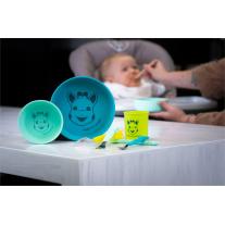 Комплект за хранене от 100% силикон Sophie-la-giraffe цвят Вода