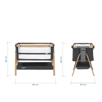 Tutti Bambini Cozee XL Junior Bed & Sofa Oak & Charcoal, легло близо до мен, трансфсформиращо се в стандартно легло и диван 