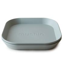Mushie Квадратни чинии за хранене, 2 броя цвят Square Sage