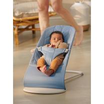 Бебешки шезлонг BabyBjörn Bliss Cotton Blue (Light grey frame-Petal quilt)