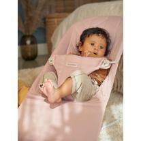 Бебешки шезлонг BabyBjörn Bliss Cotton Dusty pink (Light grey frame-Petal quilt)