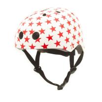 Trybike Бяла каска с червени звезди Red Stars XS