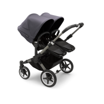Количка за близнаци Bugaboo Donkey5 Twin седалка Midnight Black шаси Graphite сеник Stormy Blue