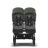 Количка за близнаци Bugaboo Donkey5 Twin Black Chassis, цвят Forest Green