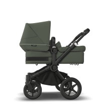 Количка за близнаци Bugaboo Donkey5 Twin Black Chassis, цвят Forest Green