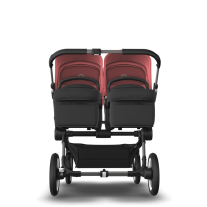 Количка за близнаци Bugaboo Donkey5 Twin седалка Midnight Black шаси Graphite сеник Sunrise Red