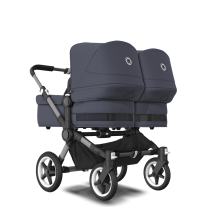 Количка за близнаци Bugaboo Donkey5 Twin Graphite Chassis, цвят Stormy Blue