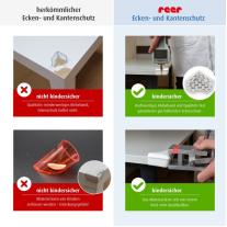 Меки протектори за ъгли Reer 82030, 4 броя, бели