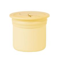 Minikoioi Sip+Snack силиконов комплект сламка и чаша с 2 капака - Yellow/Powder Grey