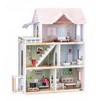 Дървена къща за кукли, Моли, с обзавеждане и кукли Woodyland