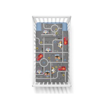 Detexpol Спален двулицев комплект , бамбук за бебешко креватче (2 части) полиция 90x120