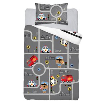 Detexpol Спален двулицев комплект , бамбук за бебешко креватче (2 части) полиция 90x120