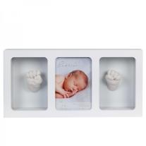 Bambino Тройна рамка за снимка и гипсови отливки - бяла