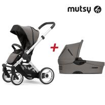 Mutsy Пакет Шаси Mutsy Evo Bold Standard + Кош за новородено и Седалка и сенник Mutsy Evo Bold Warm Grey
