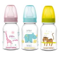 Canpol Шише за хранене, Transparent 3м+ 120 мл жълто