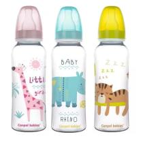 Canpol Шише за хранене, Transparent 12м+ 250 мл жълто