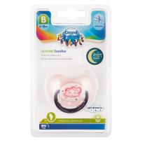 Canpol Силиконова анатомична светеща залъгалка, Night Dreams 0-6м розава