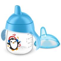 Philips AVENT Неразливаща се чаша с твърд накрайник 260мл, 12м+ Пингвин, синя