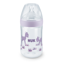 NUK NATURE SENSE Temperature Control шише РР 260мл. силиконов биберон, р-р M лилаво