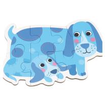 Прогресивен пъзел животните и техните малки 33 части Andreu toys