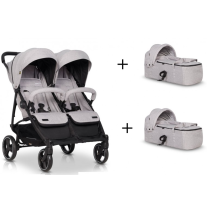 EasyGo количка за близнаци DOMINO Pearl + два броя портбебета