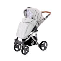 Lorelli Комбинирана количка RIMINI с кош за новородено Grey&Black DOTS