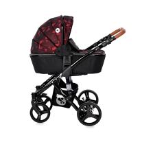 Lorelli Комбинирана количка RIMINI с кош за новородено Red&Black