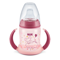 NUK First Choice шише за сок РР 150мл. със силиконов накрайник 6-18м. Glow in the Dark Розаво