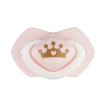 Canpol Комплект силиконови залъгалки със симетрична форма 2 бр, Royal Baby 6-18 м pink