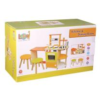 Детска дървена кухня, с трапезария Lelin Toys