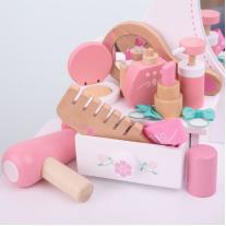 Bigjigs - Дървен козметичен комплект в несесерче