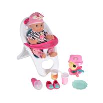 Moni Toys Кукла 36 см пишкаща със стол за хранене - 8385