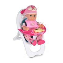 Moni Toys Кукла 36 см пишкаща със стол за хранене - 8385
