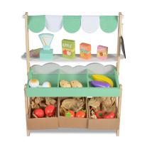 Moni Toys Дървен супермаркет с комплект продукти - 4425
