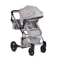 Moni Комбинирана детска количка Gigi с люлеещ механизъм светло сива