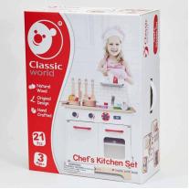 Classic world - Дървена кухня за игра с аксесоари