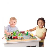 Melissa & Doug - Дървен комплект в куфарче - Железопътна линия
