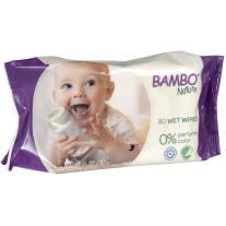 Bambo Nature Бебешки мокри кърпички без аромат, 80 броя, с твърд капак