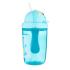 Canpol Нетечаща чаша с дръжки и силиконова сламка 400мл HELLO LITTLE Turquoise